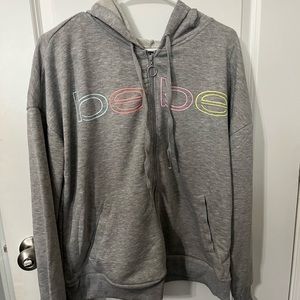 Bebe Sport gray zip hoodie plus size 1X NWT‎